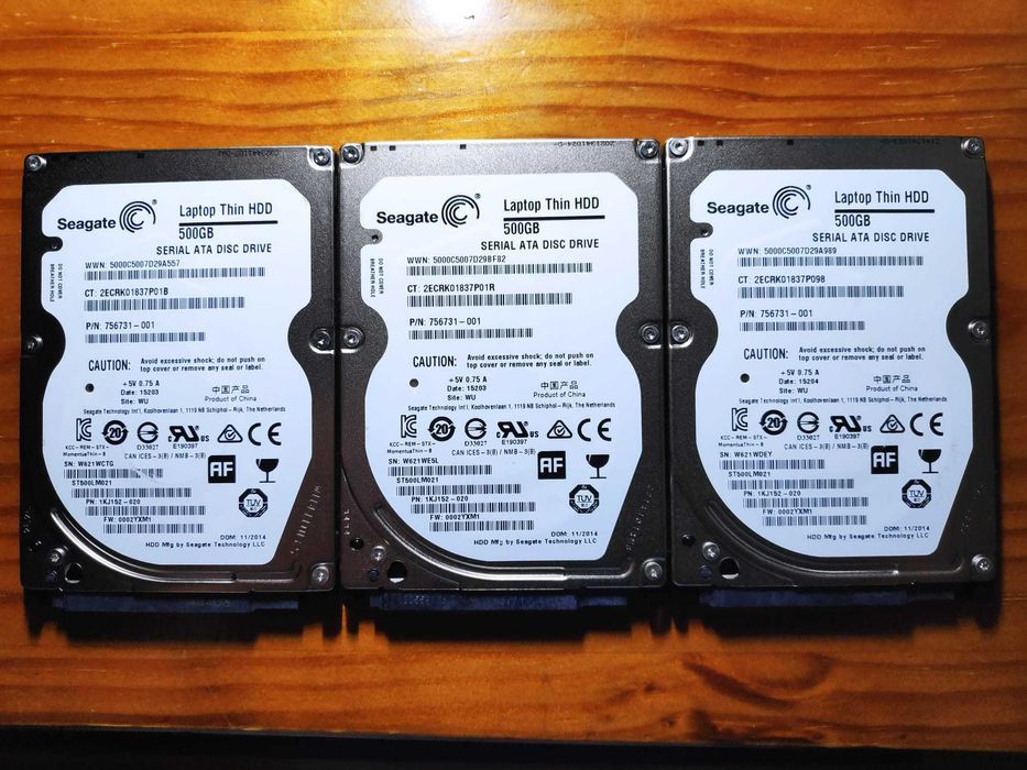3 HDD Drives 2.5" Seagate Laptop Thin 500GB (7200 RPM)64283923654530120