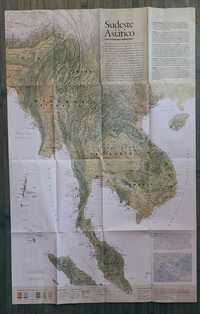 Poster Mapa Sudeste Asiático & Angkor Wat