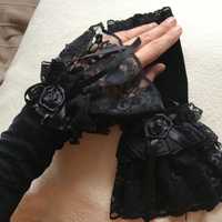 Gotyckie victorian mitenki rękawiczki goth rękawki koronka rękodzieło