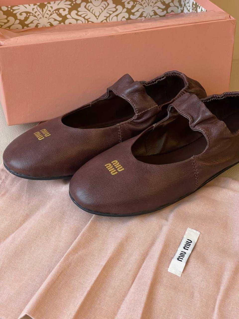 Wyprzedaż Luksusowe Balerinki Miu Miu! Skóra! Premium!OD RĘKI 36-41