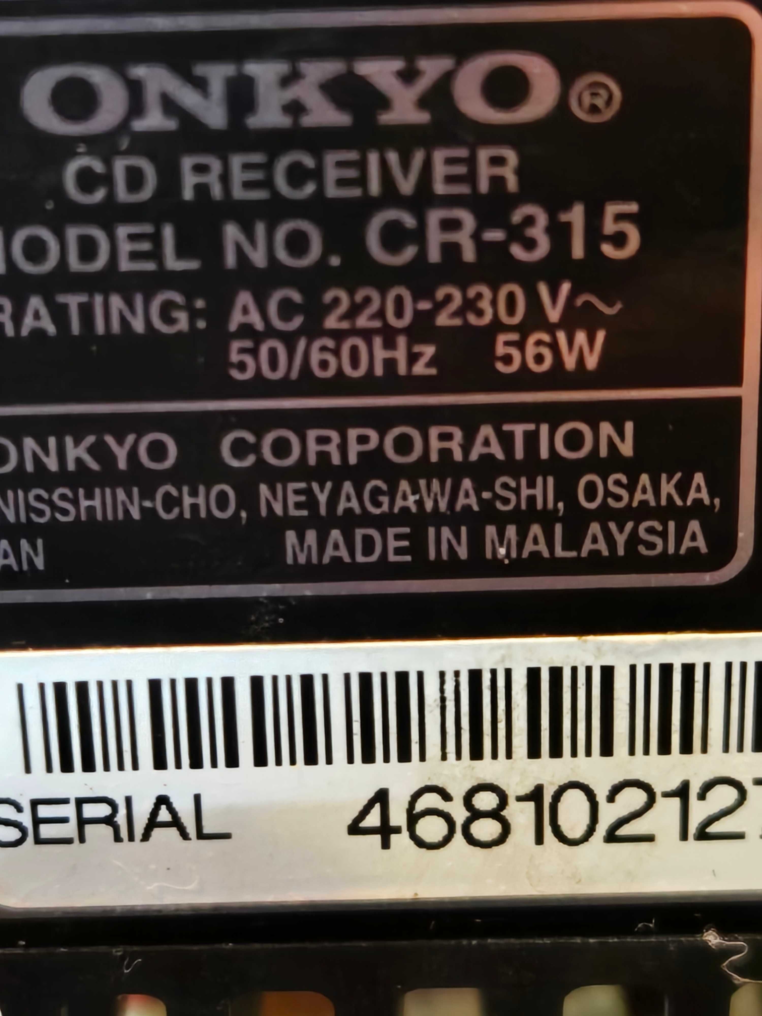 Amplituner Onkyo z CD.. Czarny AL. Polecam