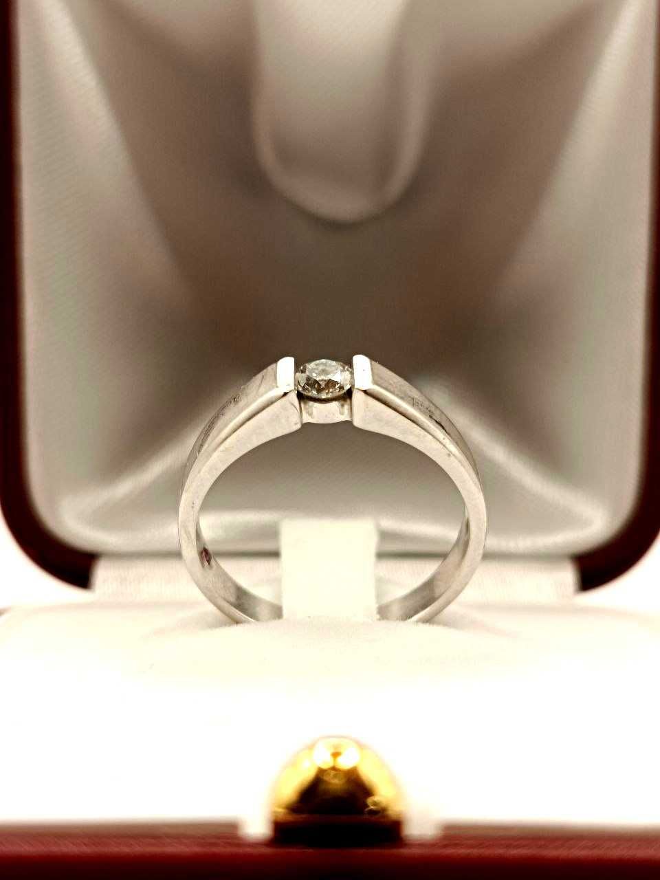 Złoty Pierścionek  "redrubin" z brylantem 18K 3,4g Certyfikat