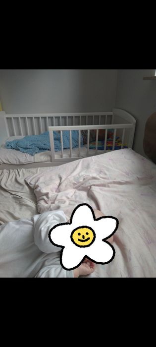 Łóżko z barierka 120x60 i materacem łóżeczko tapczanik
