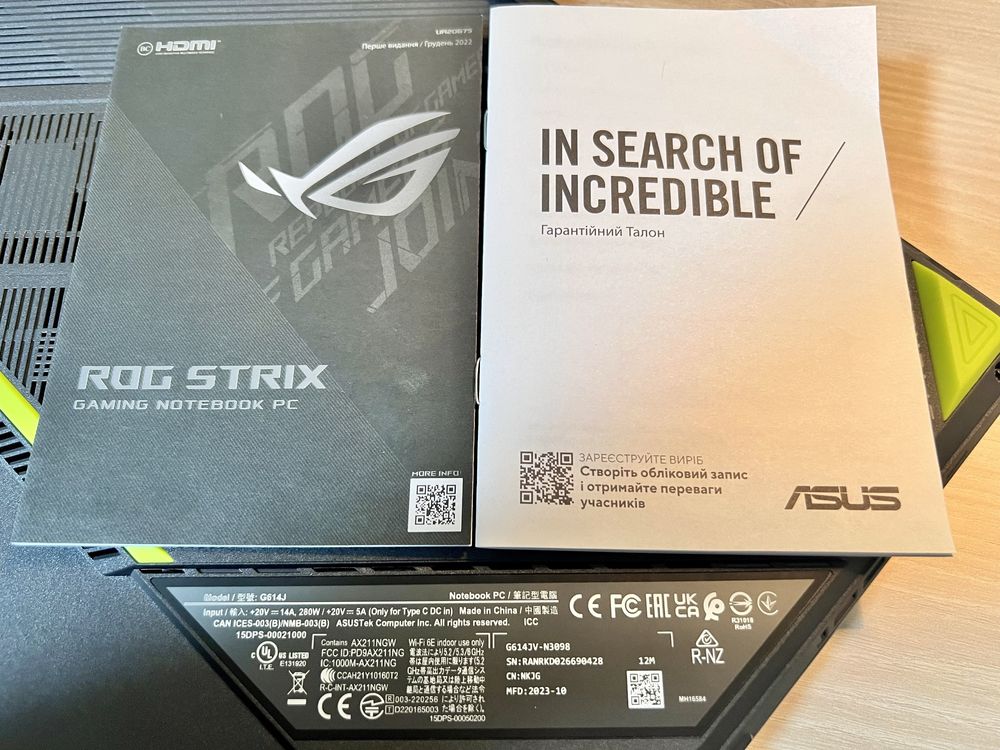 Ноутбук ASUS ROG Strix G614JV