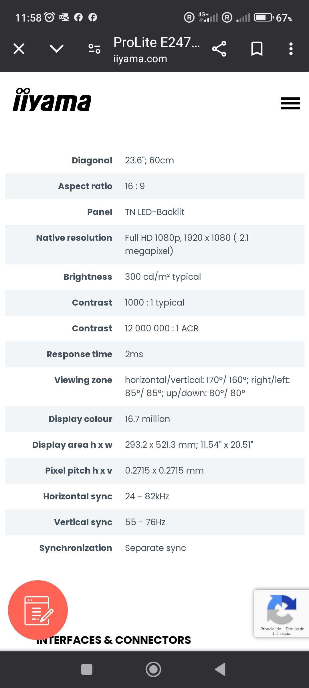 Ecrã Iiyama 24'' prolite E2473HS