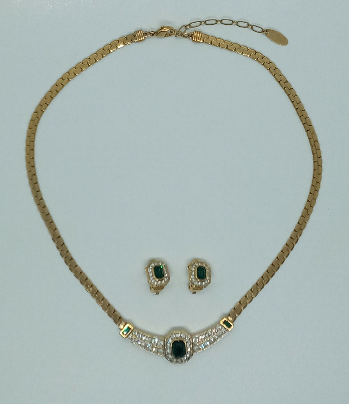 Комплект ожерелье и клипсы Attwood & Sawyer Англия позолота 1980х