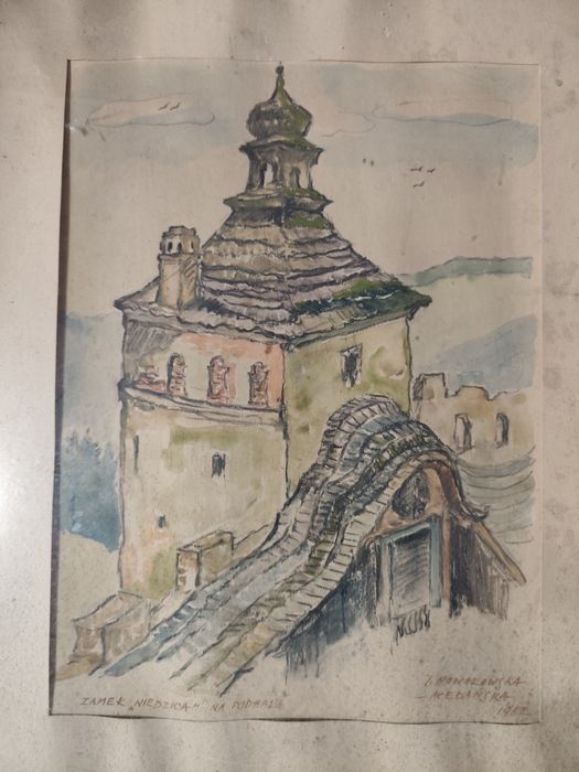 Obraz I. Nowakowskiej - Acedańskiej Zamek " Niedzica" na Podhalu 1962