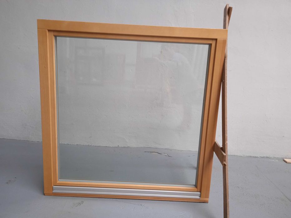 Okno drewniane sosna lazur pinia profil 78 pakiet -3 szyby- 1470xh1500