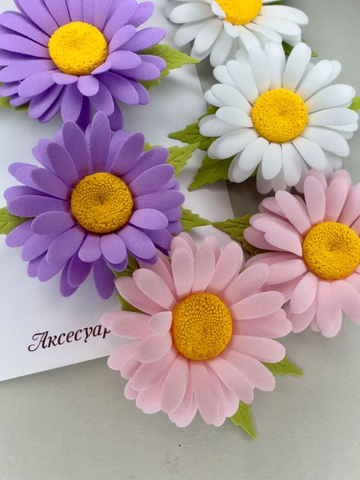 Ромашки. Заколка ромашка