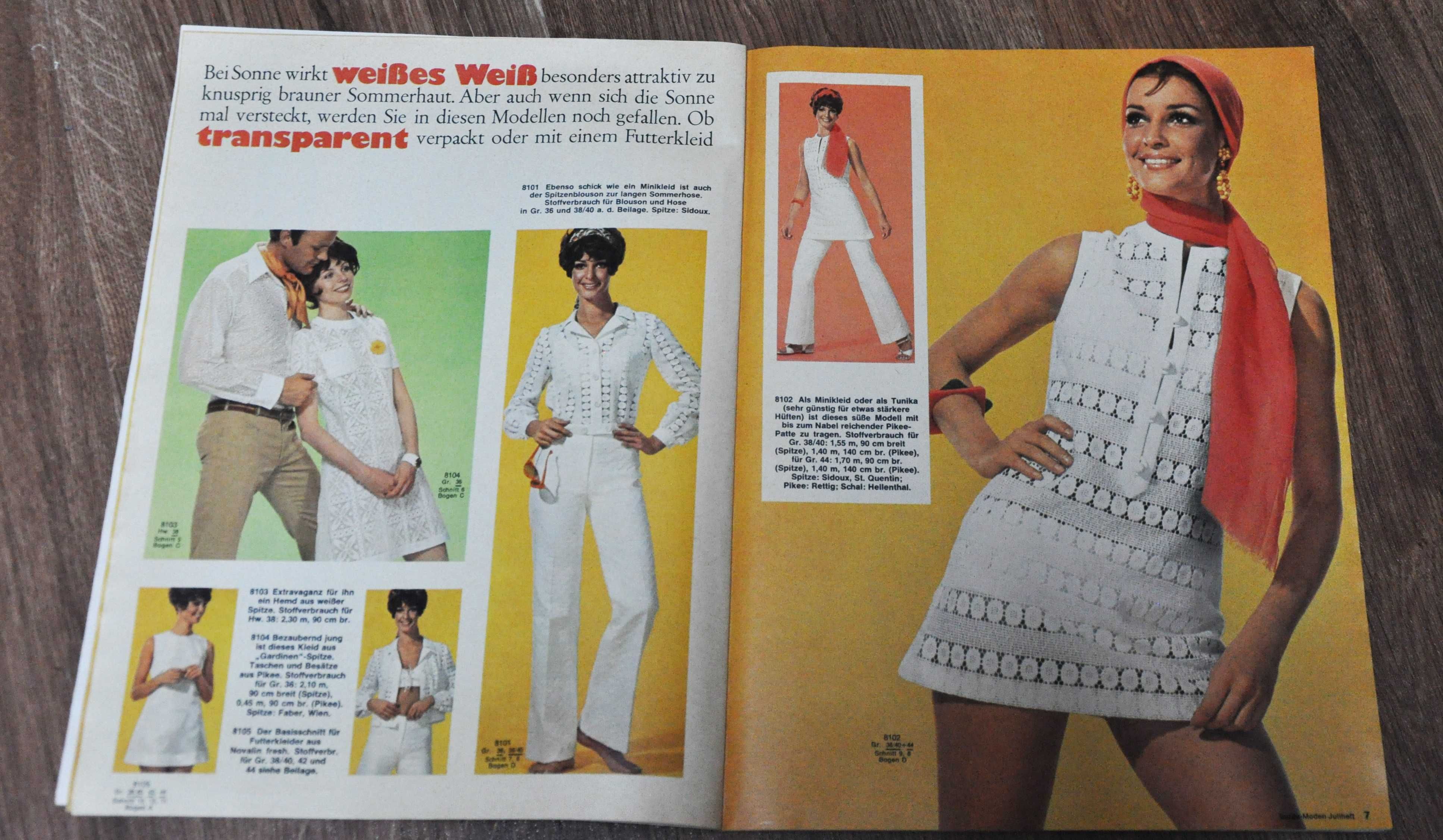 Burda lipiec 1969 z wykrojami PRL RETRO vinatge !!
