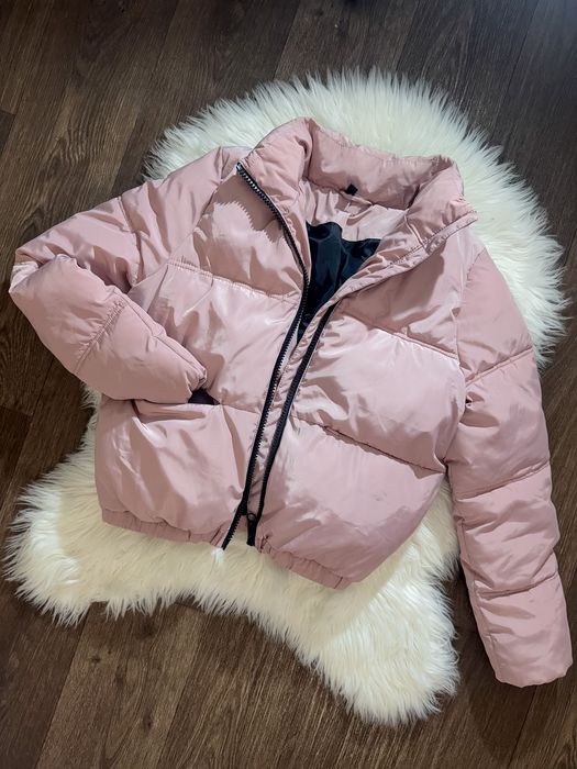 Розовый пуховик зима H&M /рожева зимня куртка