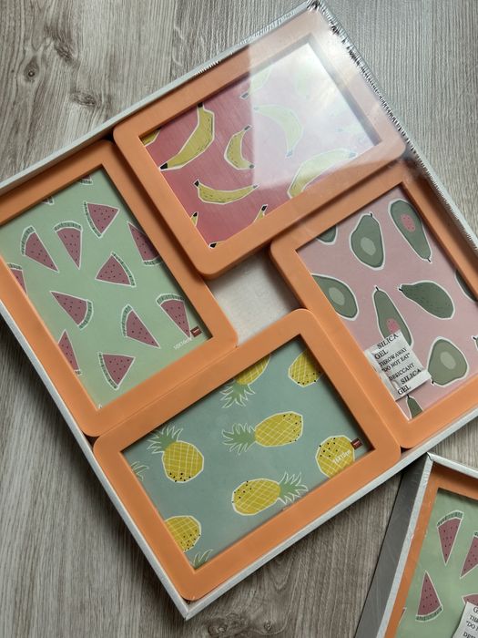 Dwie multiramki ramki Home&You na zdjęcia pomarańczowe