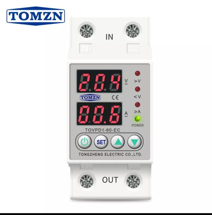 Реле напряжения TOMZN. Защита от перепадов напряжения.