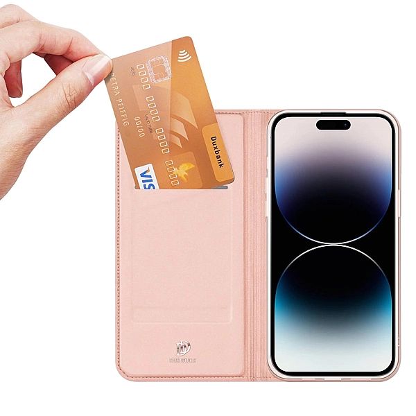 Etui do iPhone 15 Pro pokrowiec z klapką i portfelem Dux Ducis Skin Pr