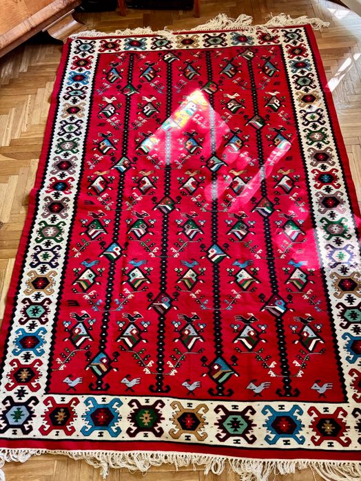 Duży dywan/kilim ręcznie tkany, wełna