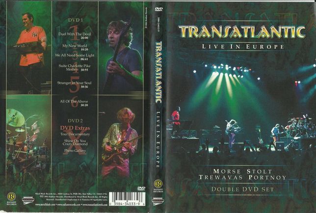TRANSATLANTIC - Live in Europe 2 DVD - Marillion,Dream Theater RARE!