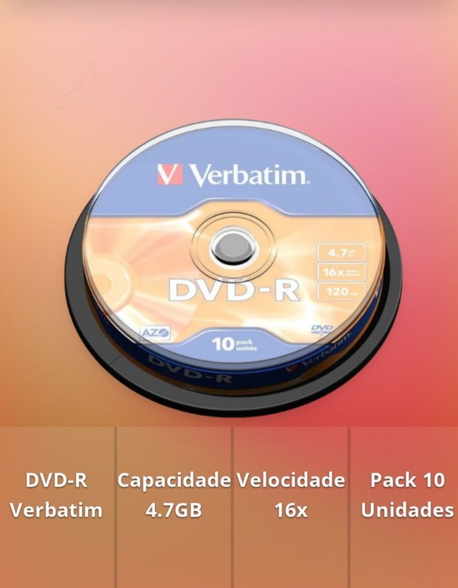 Pack de 10 Dvd-r - Verbatim