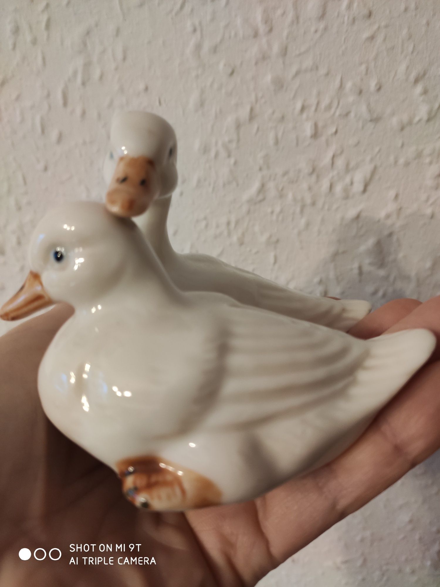 Porcelana figura kaczka gęś stara