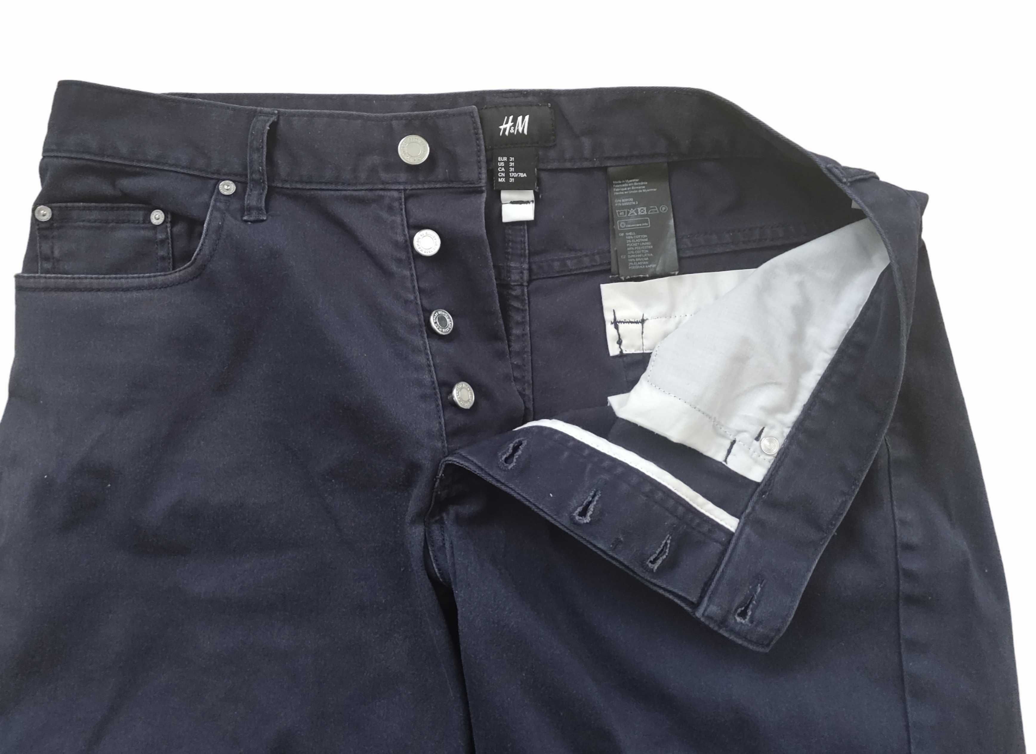 Spodnie krótkie H&M ciemny granat roz. 31