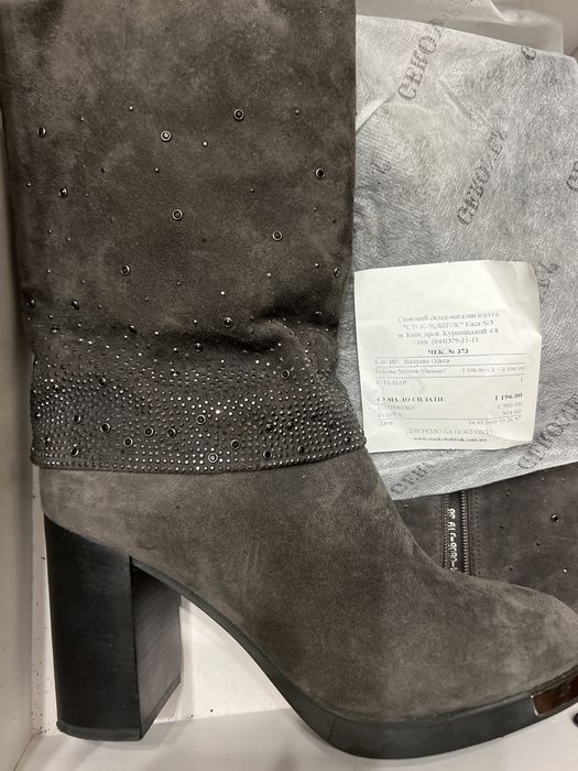 Сапожки на утеплителе размер 38 натуральный замш