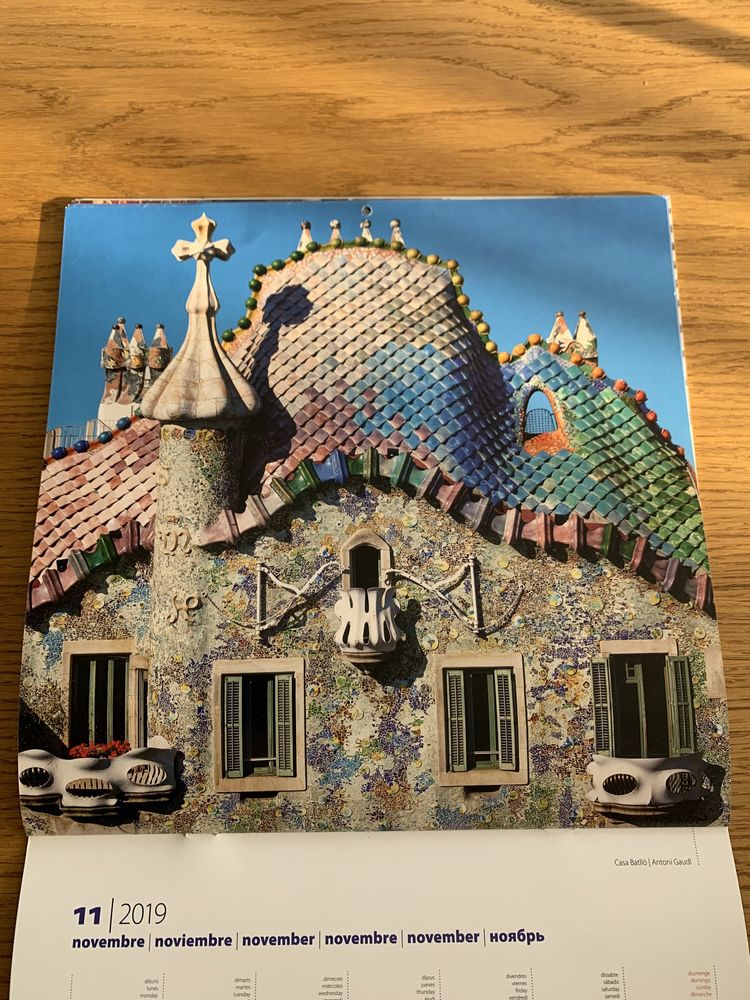 Kalendarz Gaudi architektura obrazy zdjęcia