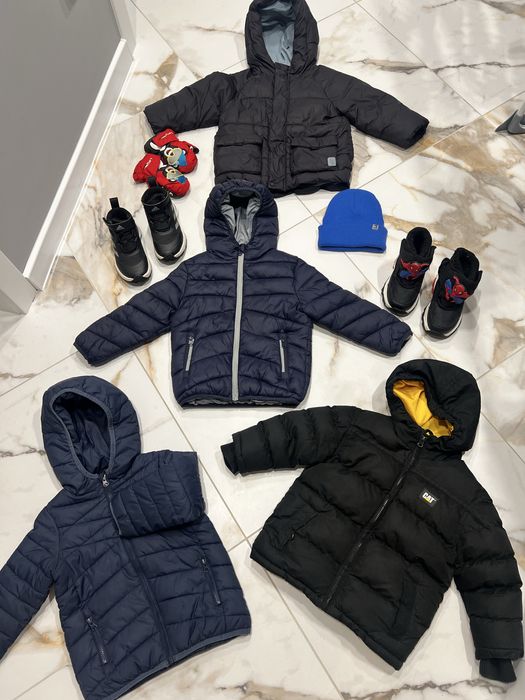 Зимняя куртка 3-4 зимние ботинки 16,5см 17,5см