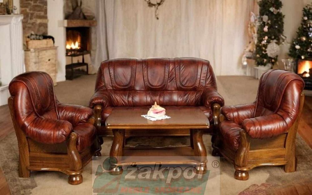 Skórzany komplet wypoczynkowy