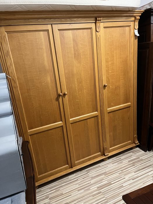 Szafa trzydrzwiowa drewniana dębowa jasny dąb elegancka FV DOWÓZ