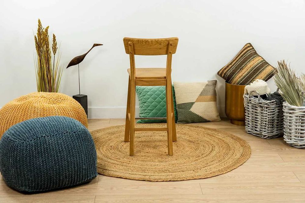 Krzesło dębowe barowe hoker z drewna dębowegо, drewniane krzesła