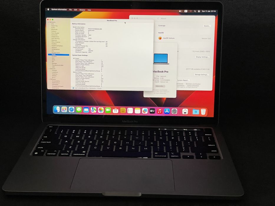 MacBook Pro A2338 M1 8gb 256Gb Акб 94%