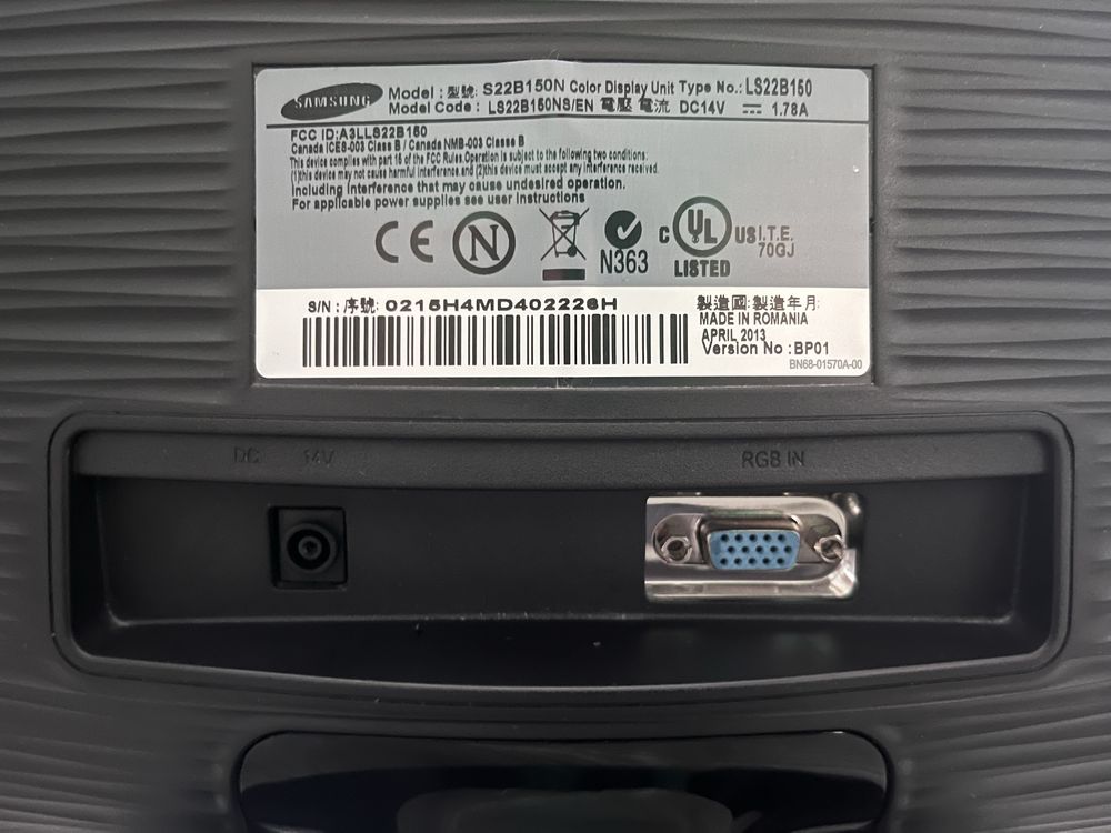 Monitor samsung syncmaster S22B150
