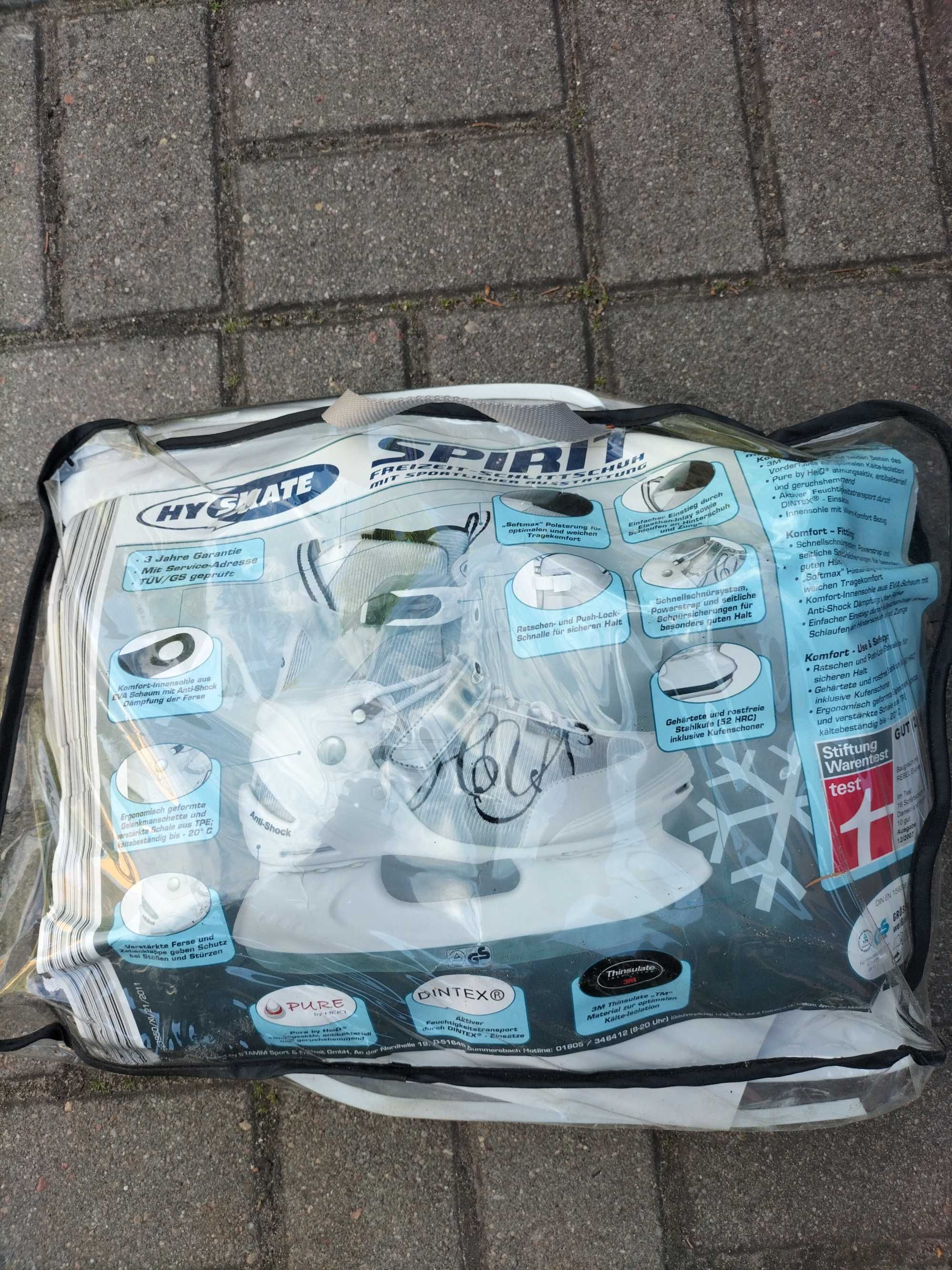 Łyżwy  HY SKATE  białe rozm. 38 - Nowe