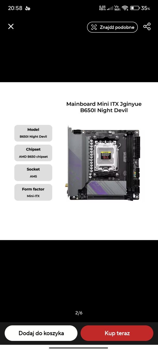Płyta główna mini itx Jginyue B650i am5 B650