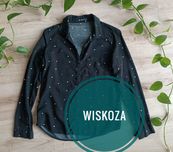 Koszula czarna w kropki wiskoza Cropp 34 XS