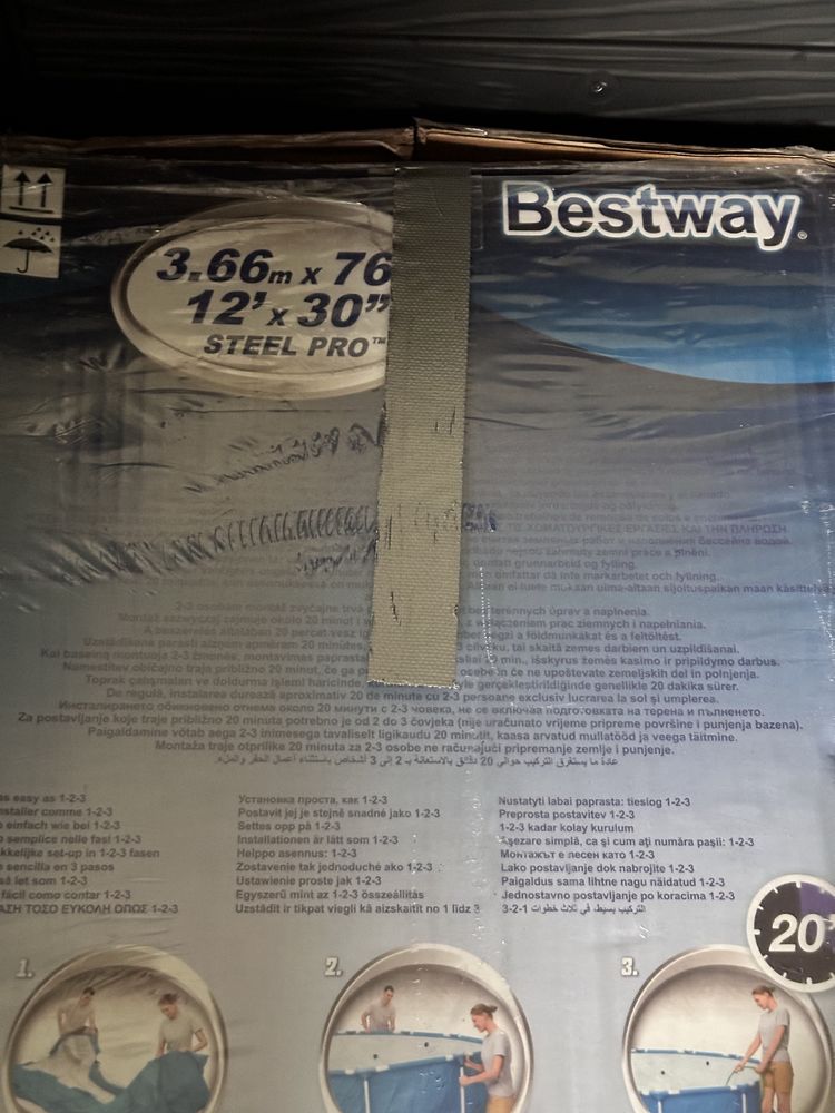 Basen Bestway 366 x 76 cm cały kompletny zestaw + drabinka + pokrywa