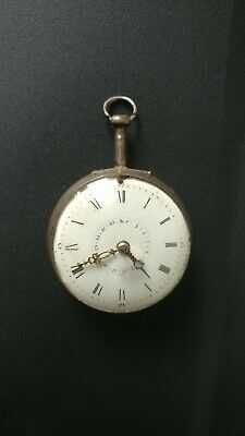 Срібний антикварний карманний годинник 18-19 ст.