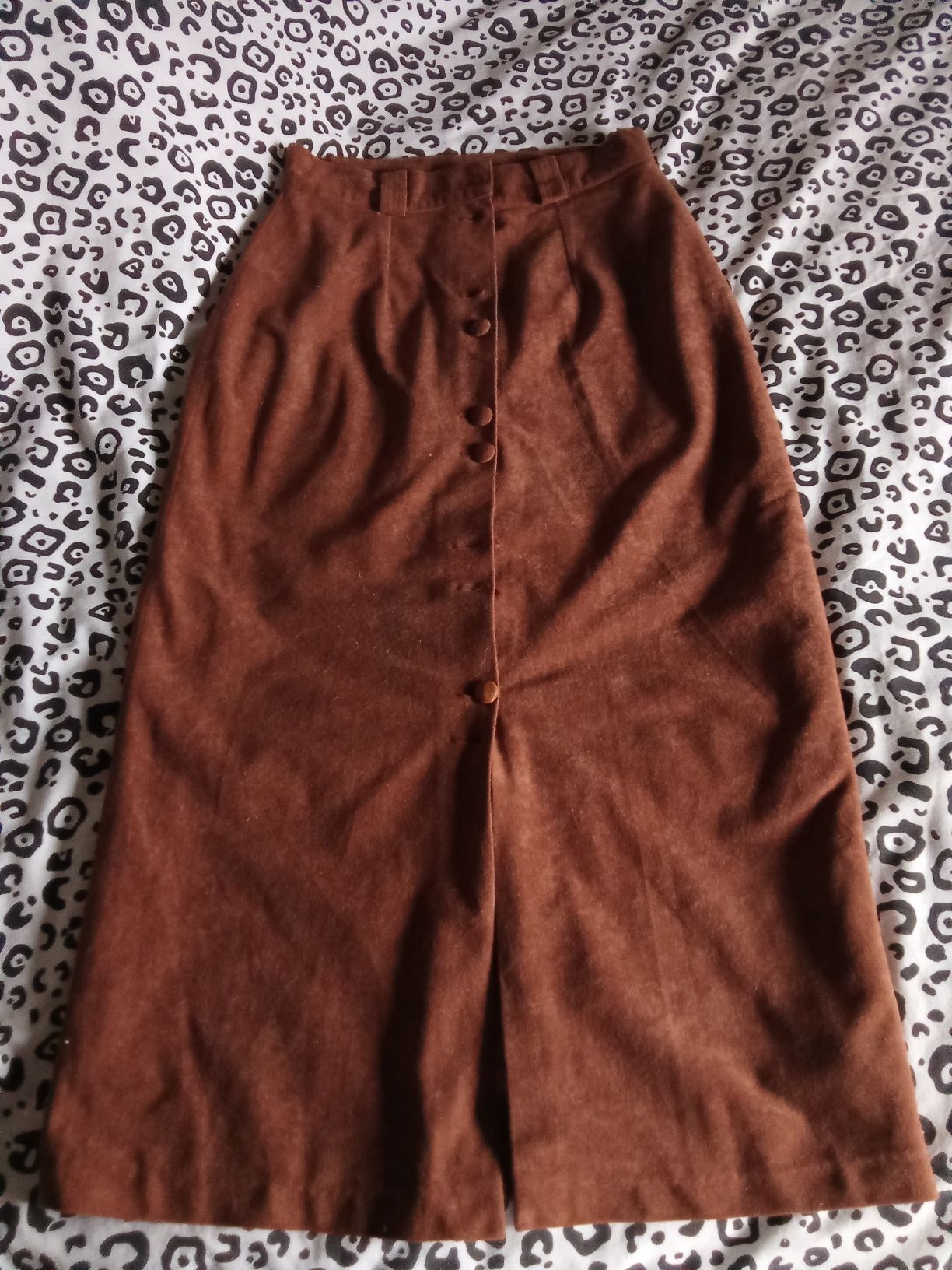 Vendo saia maxi de camurça castanho veludo vintage em bom estado