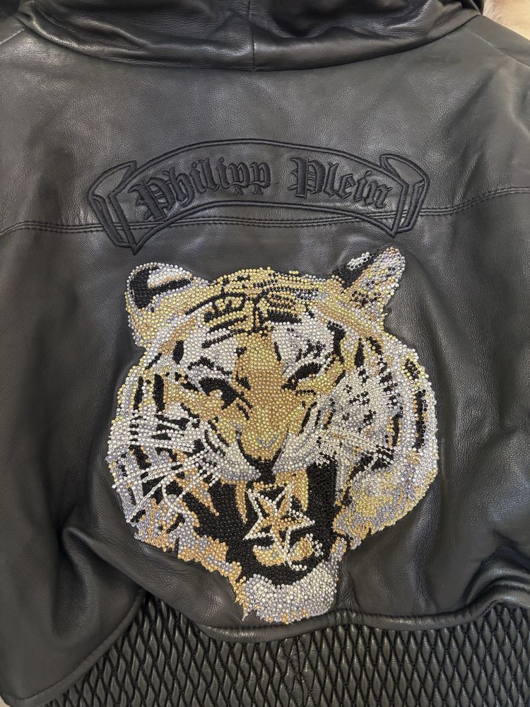 Жіноча шкіряна куртка Philipp Plein з хутром, оригінал, розмір s