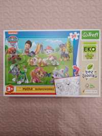 Puzzle Psi Patrol 2w1 + kolorowanka, marki Trefl