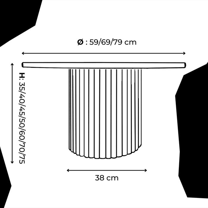 stolik ława ryflowana