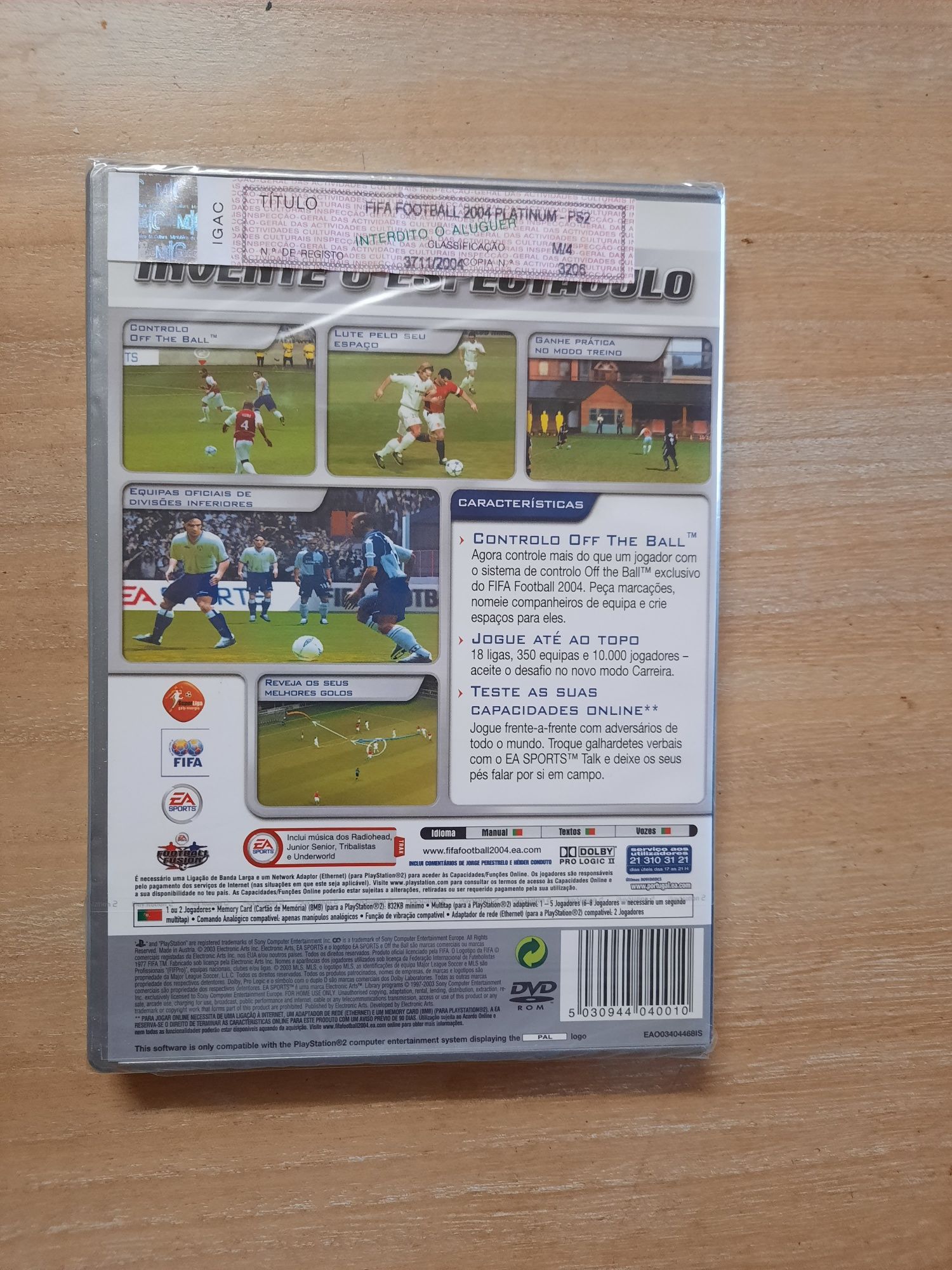 Jogo Futebol PS2 SELADO Playstation 2 FIFA 2004 - NOVO com selo IGAC