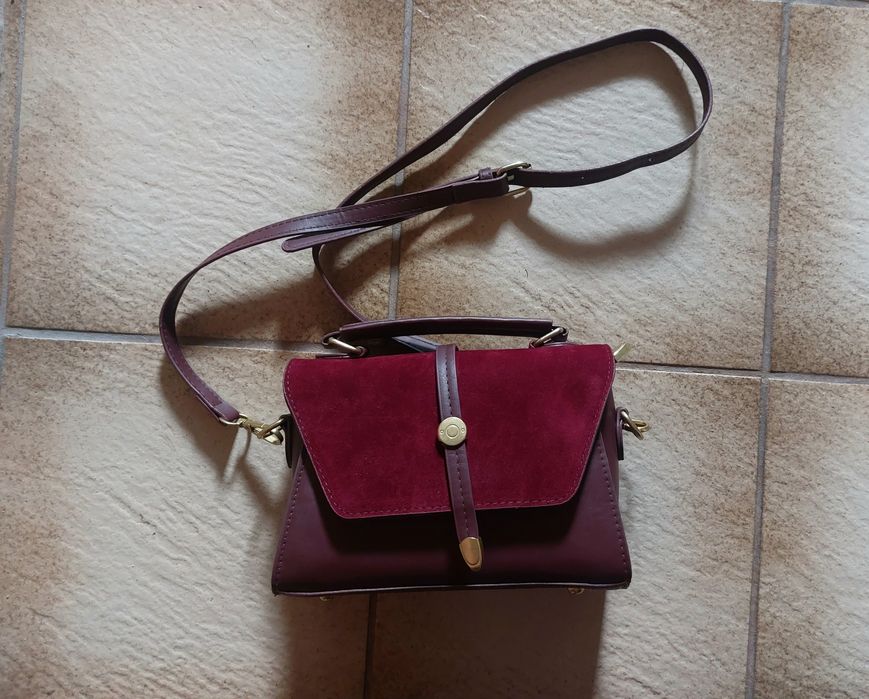 Mała torebka bordo, listonoszka bordowa nowa
