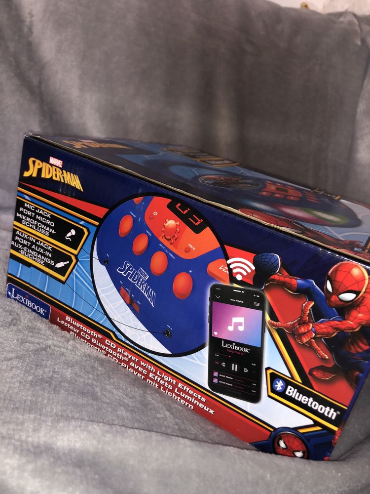 Nowy SpiderMan Boombox odtwarzacz CD AUX BLUETOOTH RGB