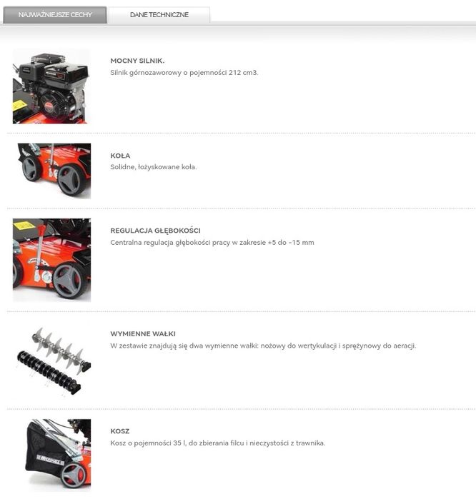 Wertykulator spalinowy Hortmasz wynajem wypożyczalnia