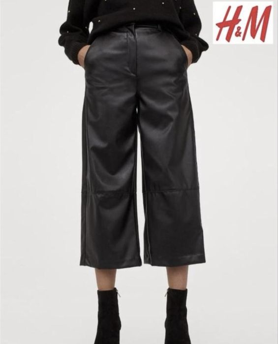 Шкіряні штани кюлоти h&m