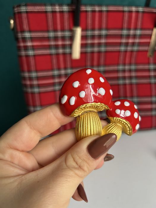 Брошка мухомор прикраса аксесуари осінь