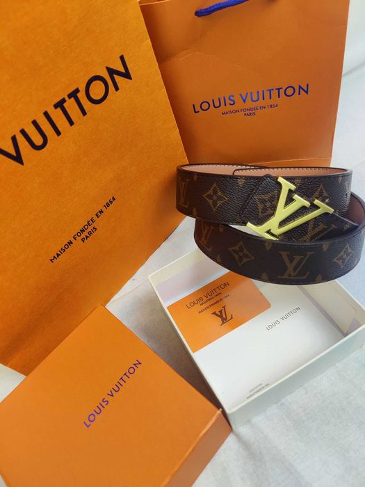 Pasek unisex 4cm Louis Vuitton z pudełkiem i torebka nowość logowane