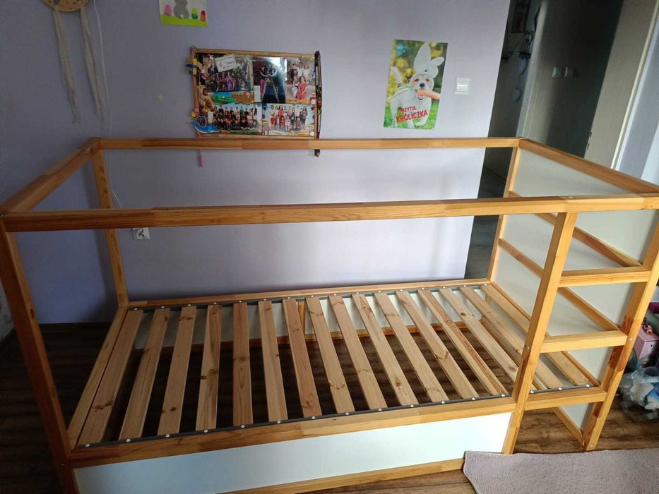 IKEA KURA Dwustronne łóżko, biały/sosna, 90x200 cm