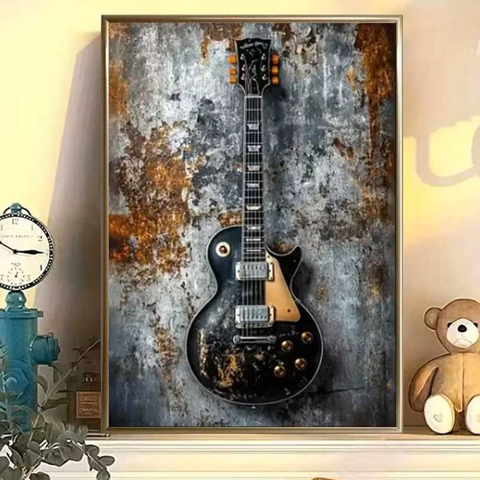 Vintage Les Paul Elektryczna Gitarowa Sztuka Ścienne