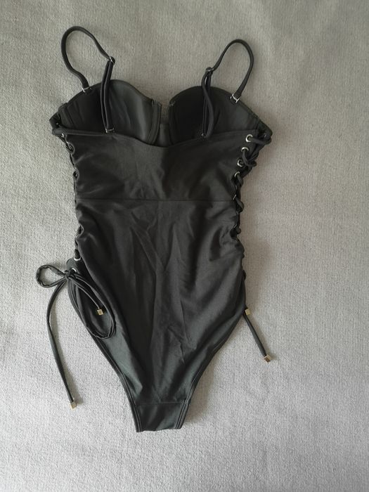 River Island strój kąpielowy jednoczęściowy zielony khaki 34/XS